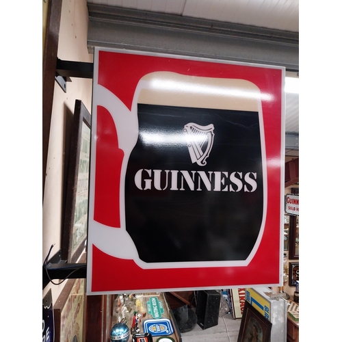 20 - Guinness double sided light up advertising sign. {60 cm H x 64 cm W x 18 cm D}.