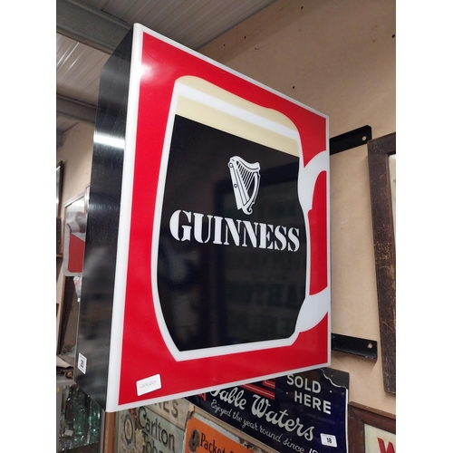 20 - Guinness double sided light up advertising sign. {60 cm H x 64 cm W x 18 cm D}.