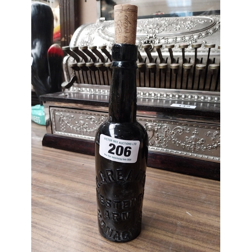 206 - R Greacen Westenra Arms Monaghan Stout Bottle {23 cm H x 6 cm Dia.} and Gordons Special Dry London G... 