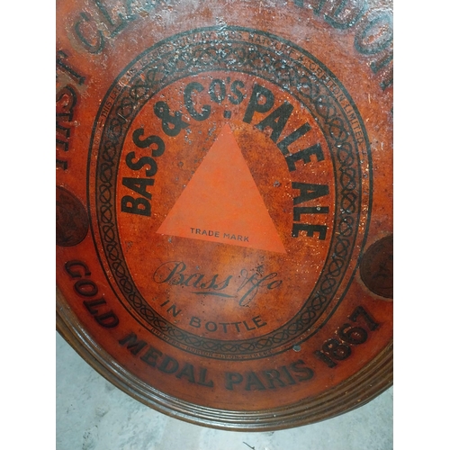 222 - Original Bass and Co Pale Ale in Bottle tinplate oval advertising sign. {85 cm H x 68 cm W}.