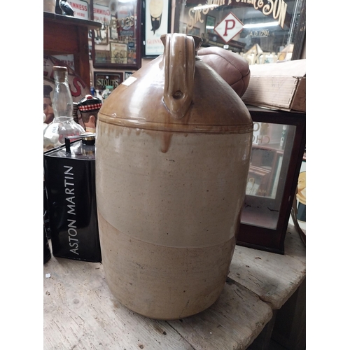 223 - Matt Darcy and Co Newry six gallon stoneware flagon. {57 cm H x 30 cm Dia.}.