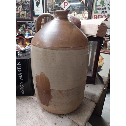 223 - Matt Darcy and Co Newry six gallon stoneware flagon. {57 cm H x 30 cm Dia.}.