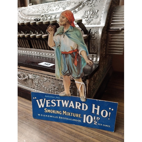 224 - Westward Ho! Smoking Mixture advertising showcard {27cm H X 22cm W}.