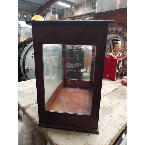 227 - Rowntree's Chocolate and Pastilles mahogany display cabinet. {44 cm H x 46 cm W x 29 cm D}.