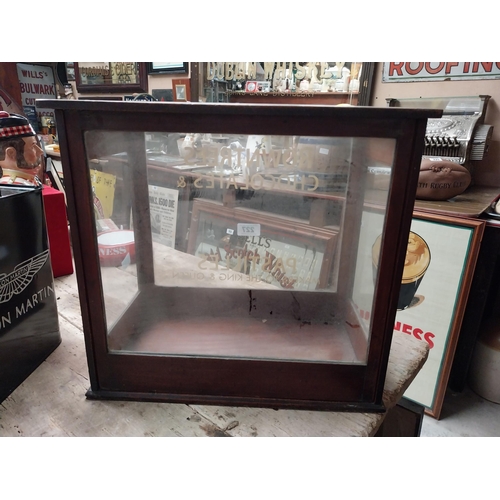 227 - Rowntree's Chocolate and Pastilles mahogany display cabinet. {44 cm H x 46 cm W x 29 cm D}.