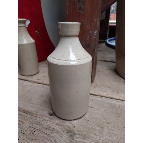 233 - D and E Williams Tullamore advertising bottle {28 cm H x 7 cm Dia.} and Stoneware ink bottle {17 cm ... 