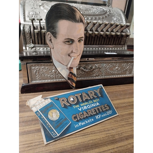 242 - Rare Gallaher's Rotary Cigarettes cardboard counter showcard. {34 cm H x 23 cm W}.