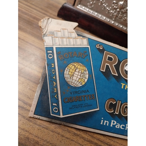 242 - Rare Gallaher's Rotary Cigarettes cardboard counter showcard. {34 cm H x 23 cm W}.