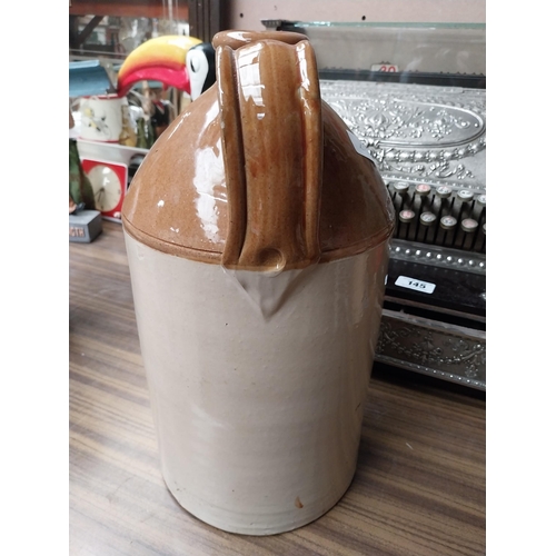 244 - GPO two gallon stoneware flagon. {42 cm H x 22 cm Dia.}.