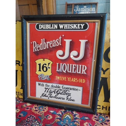 255A - Jameson Irish Whiskey advertising print mounted in painted pine frame {60 cm H x 51 cm W}.