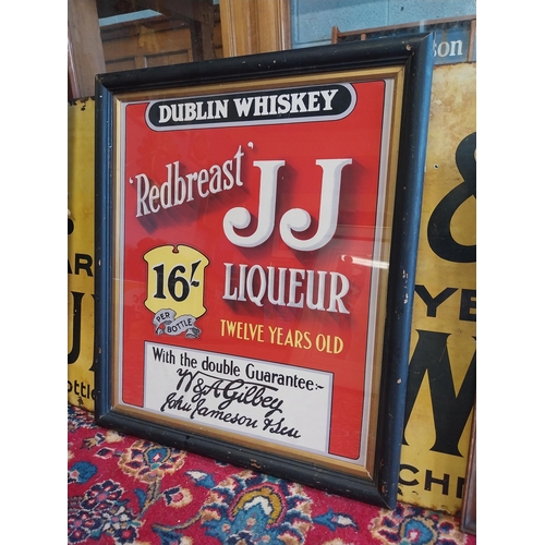 255A - Jameson Irish Whiskey advertising print mounted in painted pine frame {60 cm H x 51 cm W}.