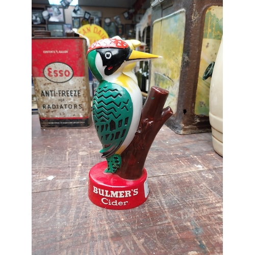 260 - Bulmer's Cider plastic woodpecker advertising model. {21 cm H x 8 cm W x 10 cm D}