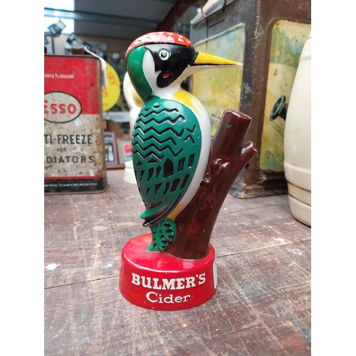 260 - Bulmer's Cider plastic woodpecker advertising model. {21 cm H x 8 cm W x 10 cm D}