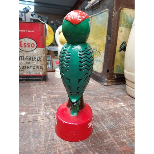 260 - Bulmer's Cider plastic woodpecker advertising model. {21 cm H x 8 cm W x 10 cm D}