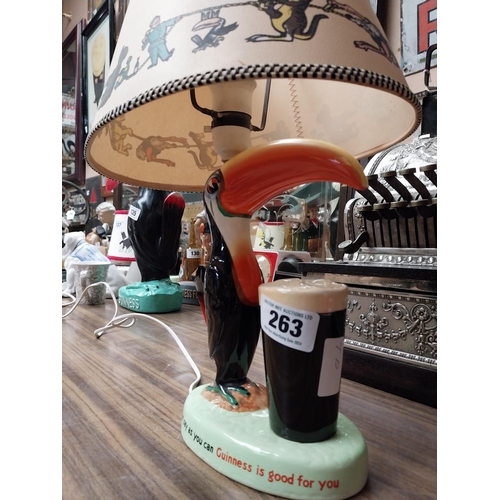 263 - Guinness Toucan advertising lamp Carltonware with original shade. {39 cm H x 25 cm W x 16 cm D}.