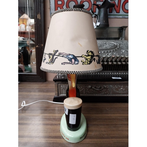 263 - Guinness Toucan advertising lamp Carltonware with original shade. {39 cm H x 25 cm W x 16 cm D}.