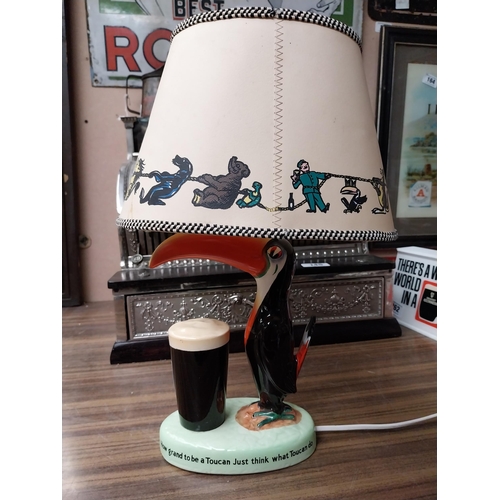 263 - Guinness Toucan advertising lamp Carltonware with original shade. {39 cm H x 25 cm W x 16 cm D}.