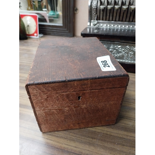 268 - 19th C. Colman's Mustard wooden advertising box. {14 cm H x 22 cm W x 17 cm D}.