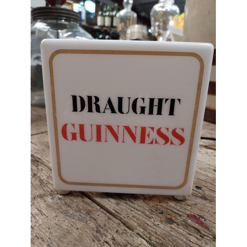 270 - Draught Guinness counter light up advertising box. {16 cm H x 15 cm W x 15 cm D}.