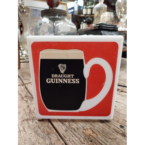 270 - Draught Guinness counter light up advertising box. {16 cm H x 15 cm W x 15 cm D}.