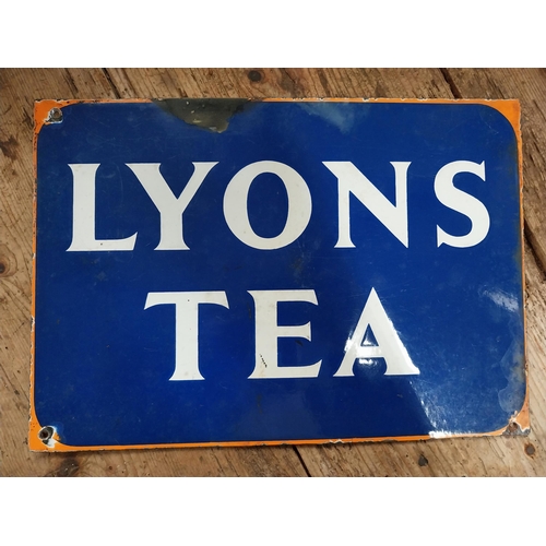 271 - Lyons Tea double sided enamel advertising sign. {25 cm H x 36 cm W}.