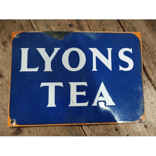 271 - Lyons Tea double sided enamel advertising sign. {25 cm H x 36 cm W}.