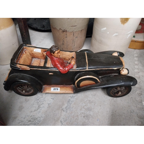 273 - Composition model of Racing Car. {28 cm H x 70 cm W x 26 cm D}.