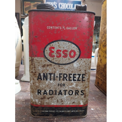 283 - Esso Anti Freeze Radiator metal can. {23 cm H x 8 cm W x 14 cm D}.