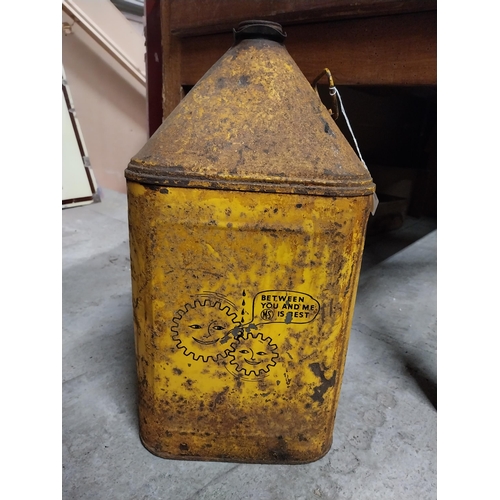 284 - 1950's Staminol Metal oil can. {51 cm H x 26 cm W x 26 cm D}.