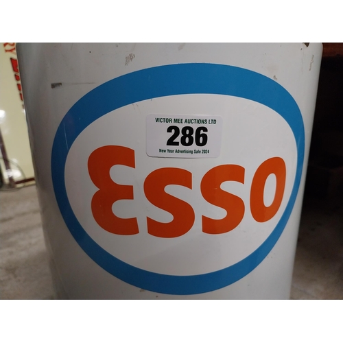 286 - 1960's Esso five gallon oil drum. {47 cm H x 28 cm W}.