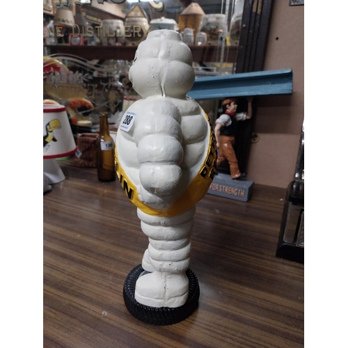 288 - Michelin Man cast iron advertising model. {48 cm H x 23 cm W x 13 cm D}.