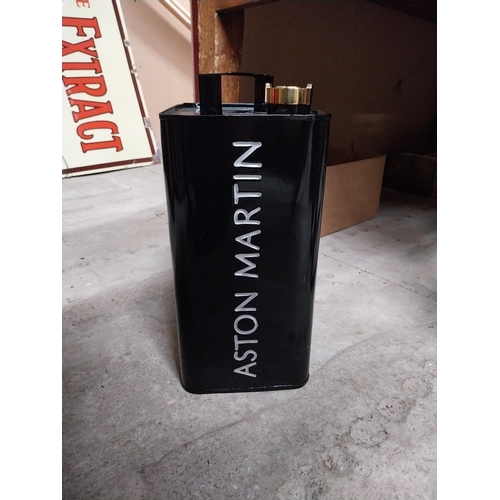 290 - Aston Martin tinplate petrol can. {30 cm H x 24 cm W x 15 cm D}.