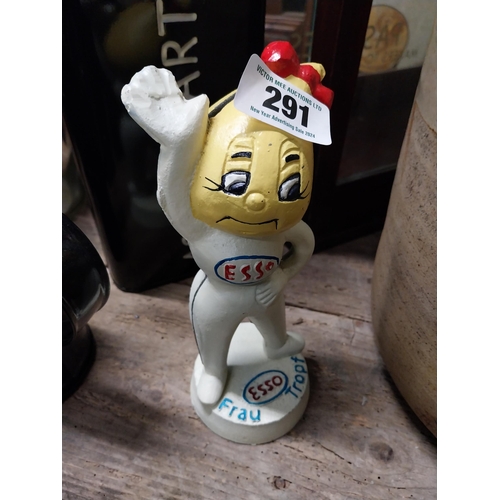 291 - Esso cast iron advertising figure. {24 cm H x 9 cm Dia}.