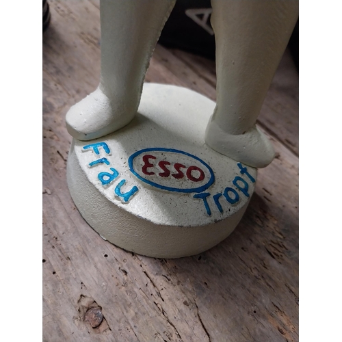 291 - Esso cast iron advertising figure. {24 cm H x 9 cm Dia}.