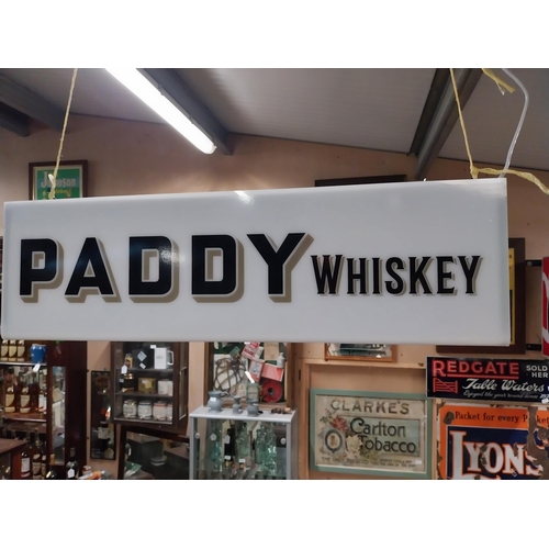 304 - Paddy Whiskey Perspex light up advertising box. {20 cm H x 67 cm W x 17 cm D}.