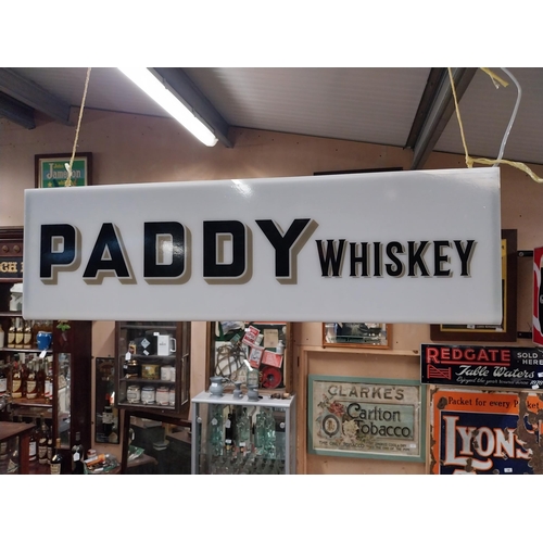 304 - Paddy Whiskey Perspex light up advertising box. {20 cm H x 67 cm W x 17 cm D}.