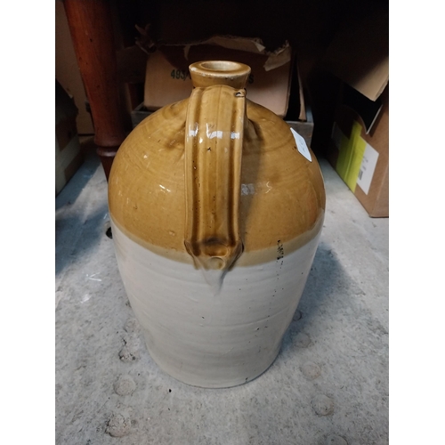 306 - H F Winters Fording bridge two gallon stoneware flagon with some damage {31 cm H x 20 cm Dia}  and S... 