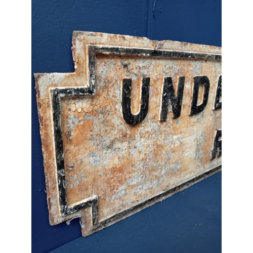 307A - Cast iron road sign Underliffe Road {H 32cm x W 108cm }.