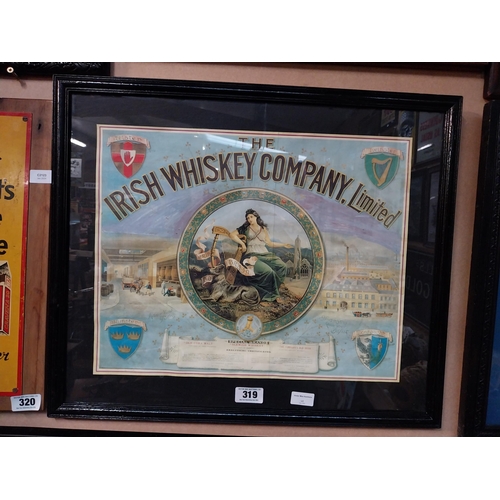 319 - The Irish Whiskey Company framed advertising print. {65 cm H x 65 cm W}.