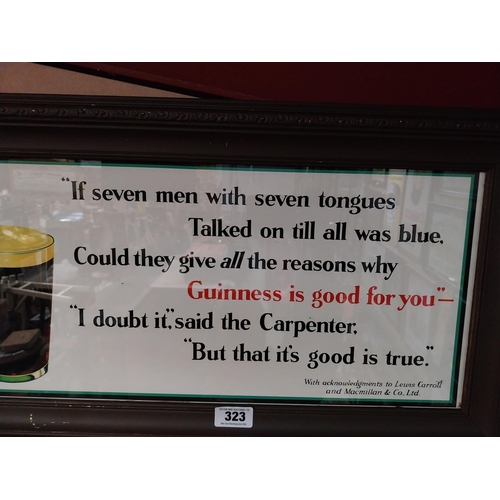 323 - Guinness Seven Men framed advertising print. {33 cm H x 104 cm W}.