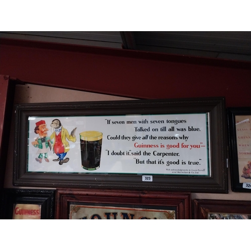 323 - Guinness Seven Men framed advertising print. {33 cm H x 104 cm W}.