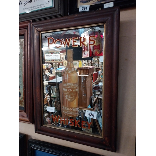 326 - Original John Power's Whiskey Dublin framed advertising mirror. {53 cm H x 40 cm W}