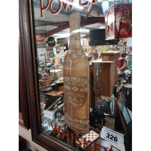 326 - Original John Power's Whiskey Dublin framed advertising mirror. {53 cm H x 40 cm W}