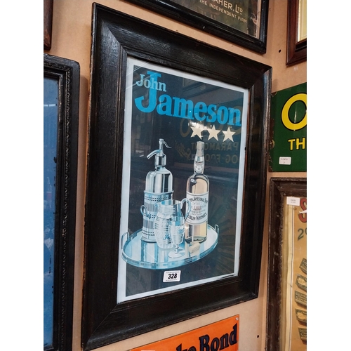 328 - John Jameson framed advertising print. {65 cm H x 50 cm W}.