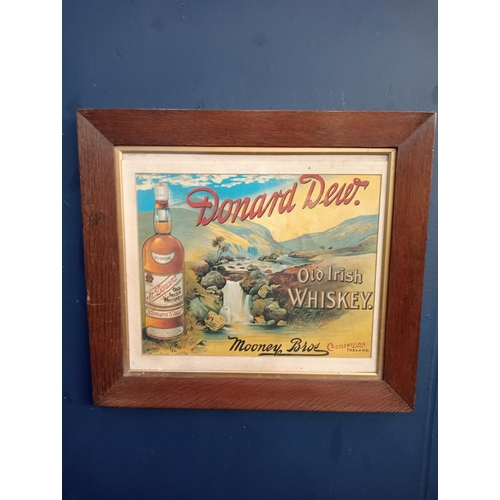 337A - Donard Dew old Irish whisky framed advertising print {H 60cm x W 67cm }.