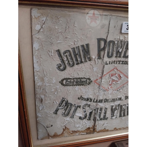 339 - Original John Power's and Sons Pure Pot Still Whiskey framed advertisement. {45 cm H x 55 cm W}.