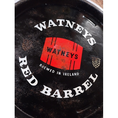 353 - Watneys Red Barrel tinplate advertising drink's tray. {32 cm Dia.}.