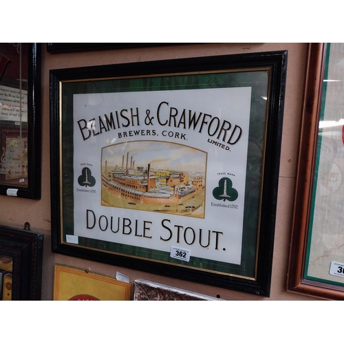 362 - Beamish and Crawford Double Stout Brewers Cork framed advertising print. {47 cm H x 59 cm W}.