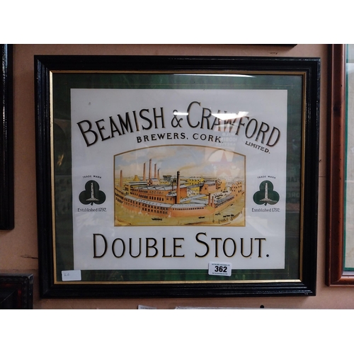 362 - Beamish and Crawford Double Stout Brewers Cork framed advertising print. {47 cm H x 59 cm W}.