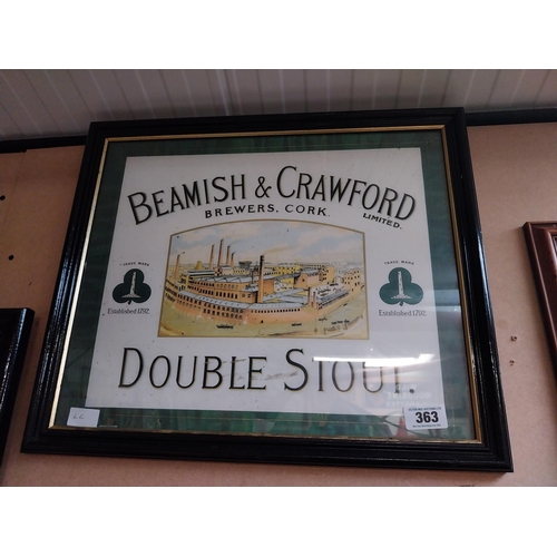 363 - Beamish and Crawford Double Stout Brewers Cork framed advertising print. {47 cm H x 59 cm W}.